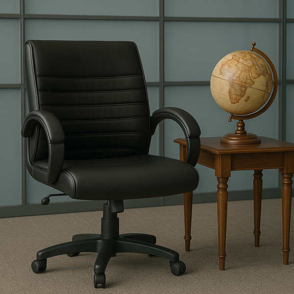 Executive Ergonomic Office Chair – Black Rexine