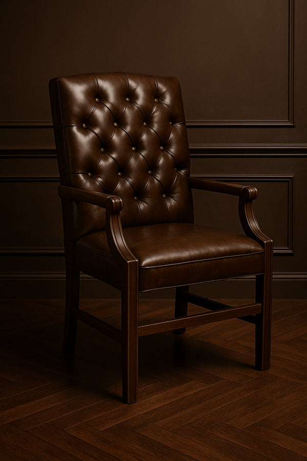 Fixed Non-Swivel Leather Chair